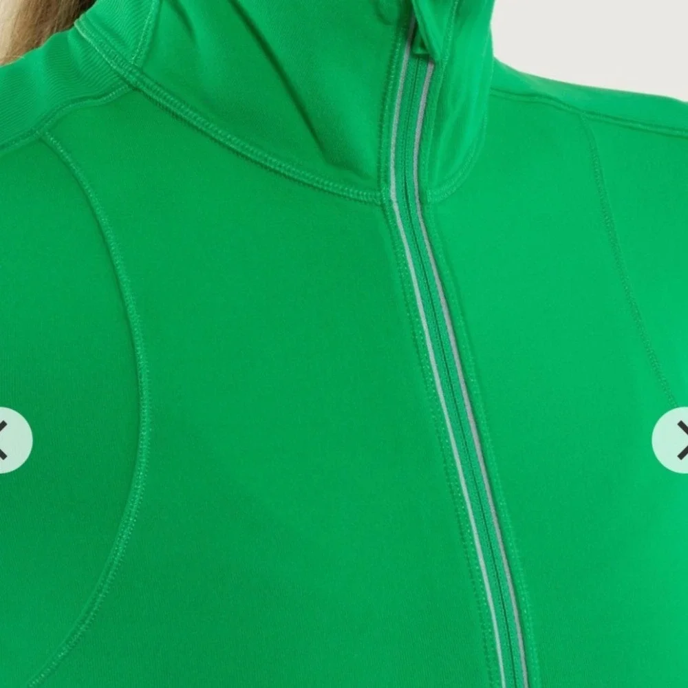 Lululemon Star Runner 1/2 Zip Green Paisley Mesh Back Pullover Thumbholes Womens